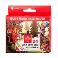 KOH Wachsmalstifte " Drachenmotiv " 7,8 mm x 80 mm , im 24er Pack