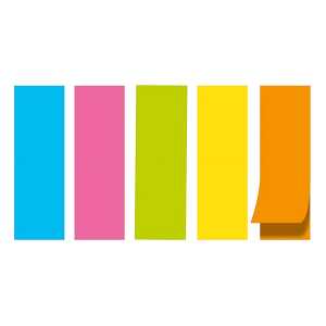 STY Haftnotizen farbig - 50 mm x12 mm - 5 x 100 Blatt