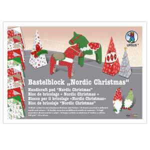 BASTELBLOCK"NORDIC CHRISTMAS"300G.24x34CM,18BL.