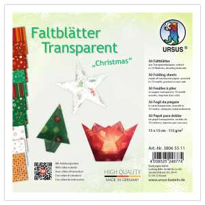 FALTBL.TRANSP. "CHRISTMAS"115G,15x15CM,50BL