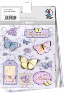 3D-STICKER-SET 2 "FLOWERS/BUTTERFLIES",7STK