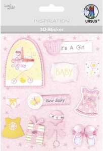 3D-STICKER-SET 7 "BABY GIRL",7STK