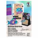GLITTERKARTON 330G.DIN A4,5BL.SORT. "GLAMOUR"