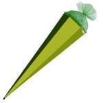 Roth Basteltüte, maigrü, 85 cm, eckig, Rot(h)-Spitze, Tüllverschluss