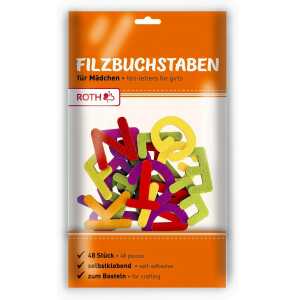 Roth Filzbuchstaben Sortierung Mädchen, 48 Teile, selbstklebend
