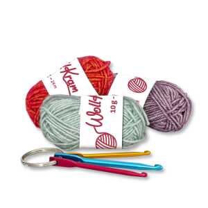 Roth "Wollkram"-Adventskalender mit 24 x Garnknäulen, Häkelnadel