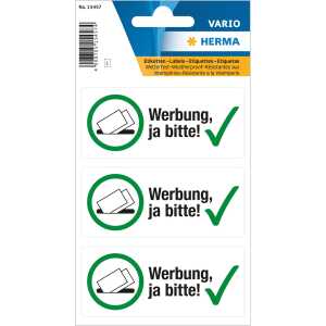 Hinweisetiketten -Bitte Werbung einwerfen- 3 St.