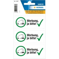 Herma Hinweisetiketten weterfest 79 x 34 mm Werbung ja bitte 1 Bl 3 Etik.