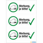 Hinweisetiketten -Bitte Werbung einwerfen- 3 St.