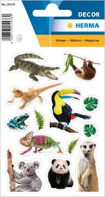 Herma Sticker DECOR Tiere Exotische Tiere 3 Bl