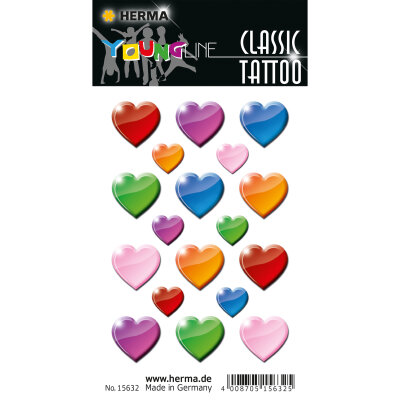 Herma CLASSIC TATTOO HERZEN BUNT COLOUR