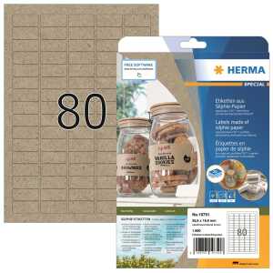 Herma Etiketten permanent 35,6 x 16,9 mm Silphie braun 20 Bl 1600 Etik