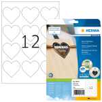 PREMIUM Herz-Etiketten A4, Ø 60 mm, weiß,...