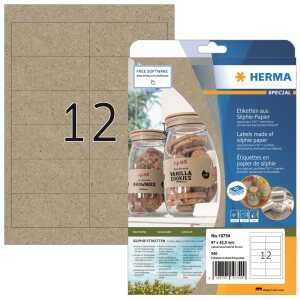 Herma Etiketten permanent 97 x 42,3 mm Silphie braun 20 Bl 240 Etik.