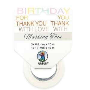 MASKING TAPE 6,5/10MMx10M 4 RL SET 01 SCHÖNE WORTE