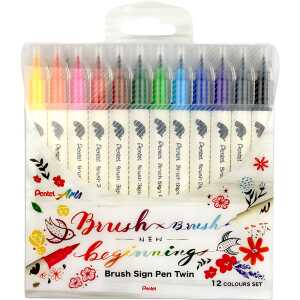 Pentel Kalligrafiest. BrushSignPenTwin Set