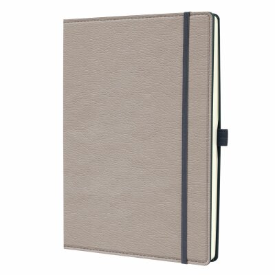 SIGEL CO692 Notizbuch Conceptum - Leder-Optik - punktkariert (Dot-Lineatur) - ca. A4 - beige - Hardcover - 194 Seiten - PEFC-zertifiziert