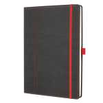 Notizbuch Conceptum - Leder-Optik punktkariert A4 grau/rot 194 Seiten