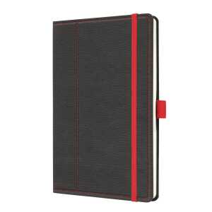 Notizbuch Conceptum - Leder-Optik punktkariert A5 grau/rot 194 Seiten