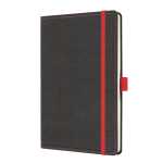 Notizbuch Conceptum - Leder-Optik punktkariert A5 grau/rot 194 Seiten