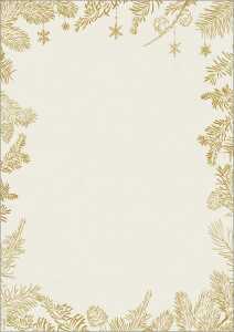 Weihnachts-Motiv-Papier - Tannenzweige - gold - 90 g/m² A4 100 Blatt