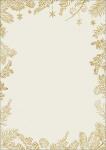 Weihnachts-Motiv-Papier - Tannenzweige - gold - 90...