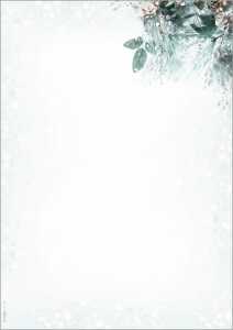 Weihnachts-Motiv-Papier Eukalyptus grün/weiß/braun 90 g/m² A4 100 Bl