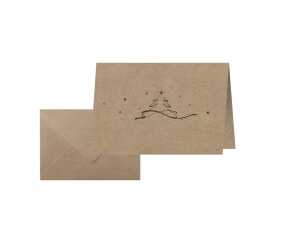 Weihnachts-Karten - Weihnachtsbaum braun - A6 - 10 Karten + Umschläge