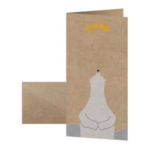 Weihnachts-Karten - Eisbär Sternschnuppe DL - 10 Karten + Umschläge