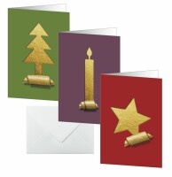 SIGEL DS081 Weihnachts-Karten-Set - 4x Stern, 3x Baum, 3x...