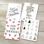Weihnachts-Postkarten-Set - schwarz/rot/grün - A6 - 24 Karten