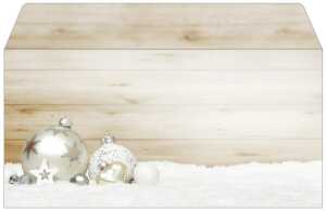 Weihnachts-Umschlag Weihnachtskugeln beige/weiß DIN lang 50 Umschläge