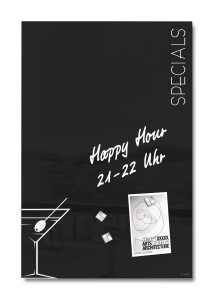 SIGEL GL296 Glas-Magnettafel Artverum - schwarz/weiß 40 x 60 x 1,50 cm