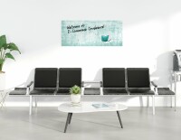 SIGEL GL297 Glas-Magnettafel Artverum - türkis/weiß - 130 x 55 x 1,80 cm - Turquoise Wall - polierte Ecken - Sicherheitsglas (ESG), Stahl - GS-geprüft