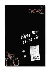 SIGEL GL396 Glas-Magnettafel Artverum schwarz/orange 40 x 60 x 1,50 cm