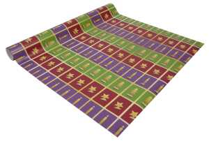 Geschenkpapier- Cut-out style - grün/rot/violett - 5 m x 500 mm