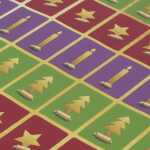 Geschenkpapier- Cut-out style - grün/rot/violett - 5 m x 500 mm