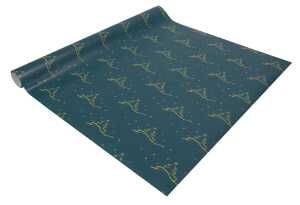Geschenkpapier- Christmas tree - petrolblau/gelb - 5 m x 500 mm