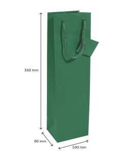 Geschenktasche Flasche - opalgrün - grün10 x 35 x 8 cm