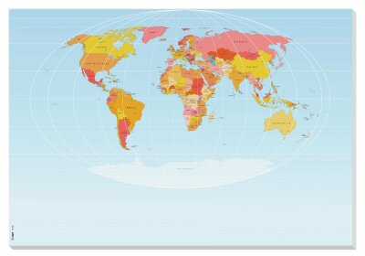 SIGEL HO560 Papier-Schreibunterlage  - undatiert- Weltkarte Länder - Nein - blau/gelb/orange/rot - ca. A2 - EN - 30 Blatt - FSC-zertifiziert