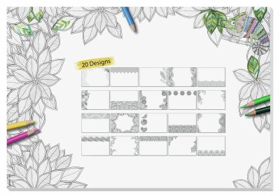 SIGEL HO580 Papier-Schreibunterlage  - undatiert- Ausmalmotive - Nein - weiß - ca. A2 - sprachneutral - 20 Blatt