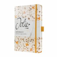 SIGEL JN341 Notizbuch Jolie - Bloom Yellow - liniert - 80 g/m² - ca. A5 - beige/gelb - Hardcover - 174 Seiten - FSC-zertifiziert