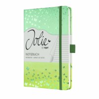 SIGEL JN347 Notizbuch Jolie - Butterfly Confetti Lime - liniert - 80 g/m² - ca. A5 - grün/gelb - Hardcover - 174 Seiten - FSC-zertifiziert