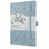 SIGEL JN353 Notizbuch Jolie - Blue Monstera - liniert - 80 g/m² - ca. A5 - hellblau/schwarz - Hardcover - 174 Seiten - FSC-zertifiziert