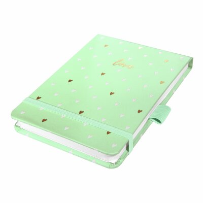 SIGEL JN396 Notizblock Jolie - Mint Love - punktkariert (Dot-Lineatur) - 100 g/m² - A6+ - mintgrün - Hardcover - 158 Seiten - FSC-zertifiziert