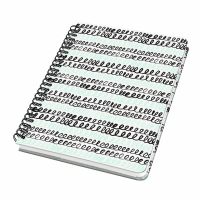 SIGEL JN622 Spiral-Notizbuch Jolie - Curly Mint - punktkariert (Dot-Lineatur) - 100 g/m² - ca. A5 - mintgrün/schwarz/weiß - Hardcover - 120 Seiten - FSC-zertifiziert