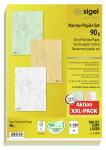 Marmor-Papier-Set sandbraun/pastellgrün/grau - 90...