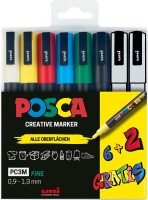 POSCA Marker UNI PC-3M 6+2 Set