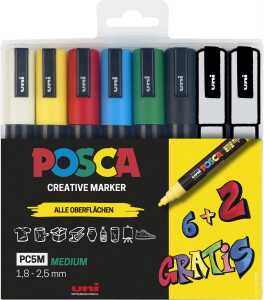 Faber Castell Marker UNI POSCA PC-5M 1,8-2,5 6+2