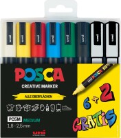 POSCA Marker UNI PC-5M 6+2 Set